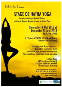 Stage de Hatha Yoga. Le dimanche 23 juin 2013 à Nantes. Loire-Atlantique.  09H30